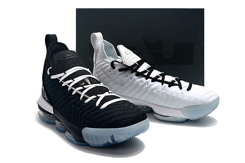 Men Nike LeBron James 16 Mandarick Duck Black White Shoes